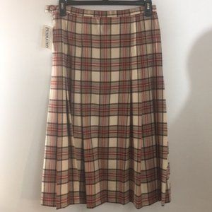 Brown plaid Pendleton wool skirt